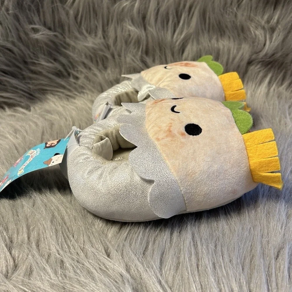 Squishmallows Slippers Girl's Size 7-8 Slip On Plush Burrito Shoes Plushy